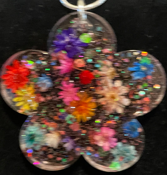 Flower Shaped necklace with Mixed Flowers