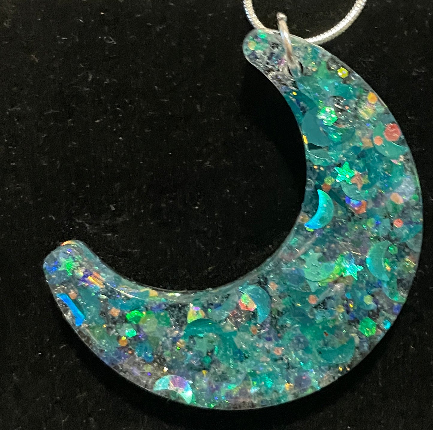 Moon Necklace Filled with Moons and Stars