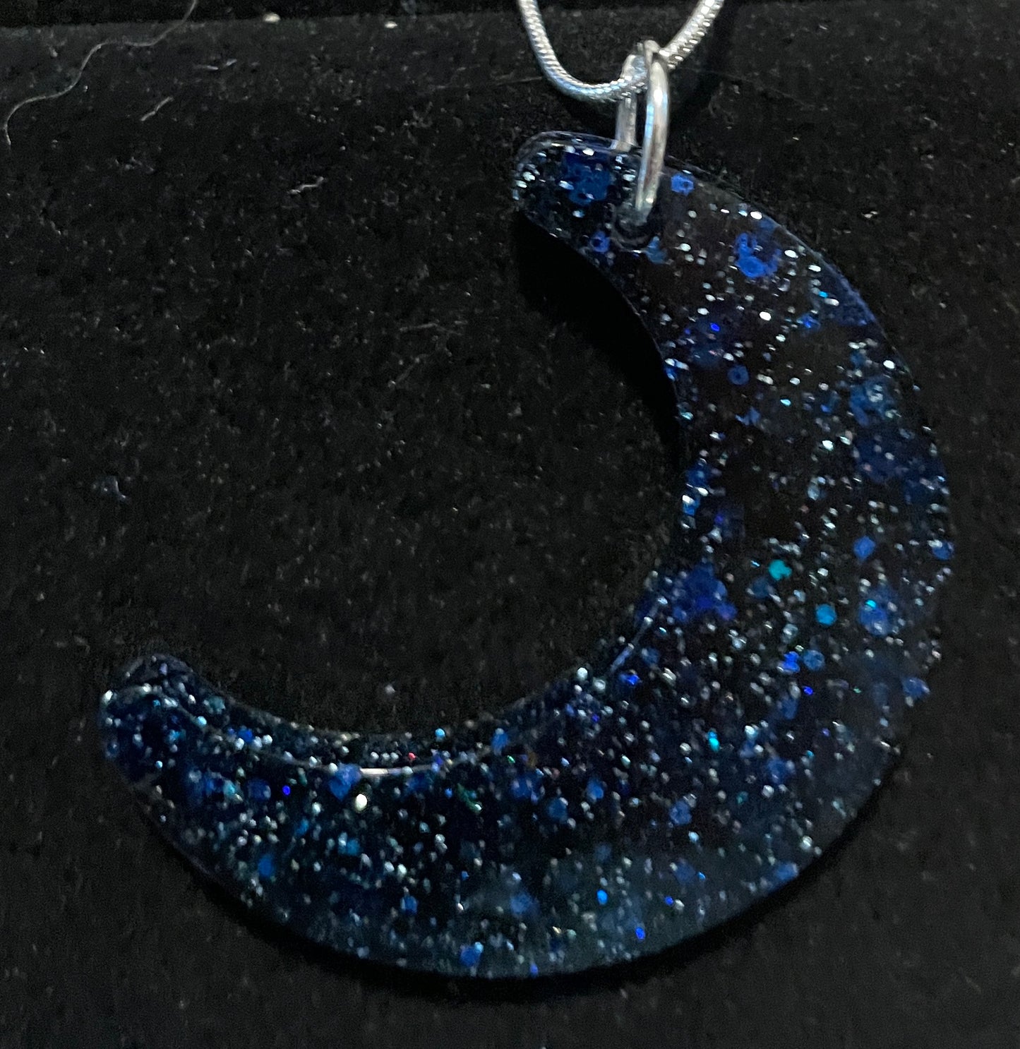 Black/Blue Moon Glitter Necklace